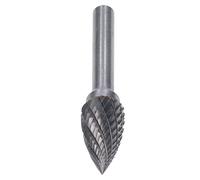 Bediffer Embout de Lime Rotatif YG8 en Carbure Massif, 2 Coupes en Forme D'arc Pointu pour Métal et Bois, Ingénierie de Bijoux, Tige de 6mm, 1 Paquet