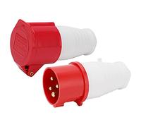 Bediffer Ensemble de Connecteurs D'alimentation Industriels 380-415V 16a, étanche, 4 Broches, 3 Phases, pour L'industrie, L', Utilisation Chimique, Laiton ABS