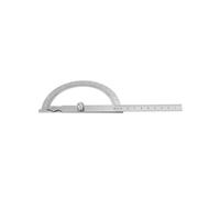 Bediffer Règle de Recherche D'angle Rapporteur en Acier Inoxydable 0-180 Degrés pour une Mesure Précise à la Maison 15 Cm (120 * 150mm)