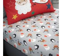 Bedlam - Ho Ho Ho - Drap Housse 25 cm - Lit Simple en Rouge