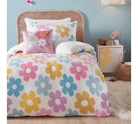 Bedlam - Housse de couette fleurie - 200 x 200 cm - 2 taies d'oreiller - Réversible - Literie douce et douillette pour filles - Housse de couette florale - Parure de lit enfant