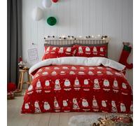 Bedlam - Jolly Santa - Parure de lit réversible Sherpa - Lit Double en Rouge