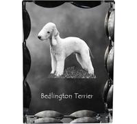 Bedlington terrier - cristal avec photo du chien, statuette en verre avec photo, cadre unique avec photo de la marque Art-Dog