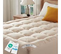 BEDLORE Surmatelas 140x190 cm, sur Matelas 2 Personne en Viscose de Bambou | Respirant, Doux et Rafraîchissant, Grand Bonnet Extensible Jusqu’à 30 cm, Certifié Oeko-Tex, Lavable en Machine, Beige