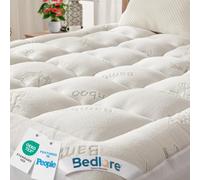 BEDLORE Surmatelas 140x190 cm, sur Matelas 2 Personne en Viscose de Bambou | Respirant, Doux et Rafraîchissant, Grand Bonnet Extensible Jusqu’à 30 cm, Certifié Oeko-Tex, Lavable en Machine, Blanc