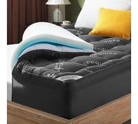 BEDLORE Surmatelas 160 X 200cm, Double Couche De 10 cm (5 cm De Mousse à MéMoire De Forme Gel + 5 Cm De Surmatelas Moelleux), Soulagement de la Pression et des Douleurs Dorsales