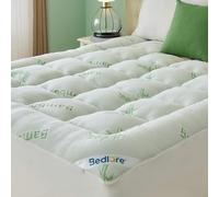 BEDLORE Surmatelas 160x200 cm Matelassé, sur Matelas 2 Personnes Rafraichissant en Viscose de Bambou Respirant, Grand Bonnet Extensible Jusqu’à 40 cm, Certifié Oeko-Tex, Vert