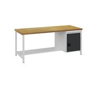 BEDRUNK HIRTH Etabli gris gris clair L2000xH859xT750mm Hêtre multiplex 40mm 1 tiroir.1 porte - 03.19.12AV 7035/7016