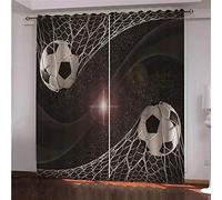 BEDSERG Occultant Rideaux Salon Rideau oeillet Football Rideaux Isolant Thermique Convient pour Le Salon Chambre Facile à Installer Dimensions 75 x 166 cm Lot de 2
