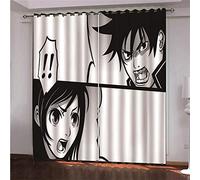 BEDSERG Occultant Rideaux Salon Rideau oeillet Manga Rideaux Isolant Thermique Convient pour Le Salon Chambre Facile à Installer Dimensions 75 x 166 cm Lot de 2