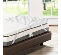 Bedshire Surmatelas Correcteur Français 135 x 190 en Mousse à Mémoire de Forme, Hauteur 6 cm, avec Revêtement Déhoussable Futon Orthopédique, Fabriqué en Italie