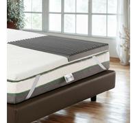 Bedshire Topper à la Graphite pour lit double 180 x 200 cm, matelas correcteur en mousse à mémoire de forme HD en graphène, hauteur de 10 cm à 7 zones avec revêtement amovible Futon orthopédique