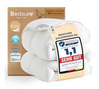 Bedsure Couette en Duvet - 135 x 200 cm - Couette d'hiver Chaude en 90% Duvet / 10% Plumes - 1180 g - Rembourrage épais - Extra Chaude avec Certificat Öko-Tex - Lavable - Blanc