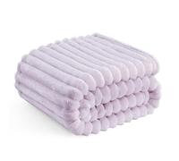 Bedsure Plaid canape Couverture Polaire - 150×200 cm, Nuage Violet | Cadeau Femme, Plaid Doux et Chaud en Velours Côtelé pour Canapé, Chambre et Salon, Lavable en Machine