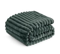 Bedsure Plaid canape Plaid Vert - Couverture Polaire, 150×200, Vert Maldé | Cadeau Femme, Plaid Doux et Chaud en Velours Côtelé pour Canapé, Chambre et Salon, Lavable en Machine