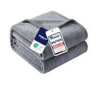 Bedsure Plaid Polaire Couverture Canapé - 150 x 200 cm, Gris | Légère et respirante, couverture en flanelle épaisse et douce, déco maison et cadeau, toutes saisons, pour homme et femme