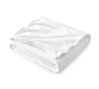 Bedsure Plaid Polaire Couverture Canapé - Douillette en Microfibre en Flanelle, Douce et Chaude, Jeté de Canapé Grande Taille, XL 130 x 150 cm, Blanc