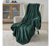 Bedsure Plaid Polaire Couverture Canapé - Douillette en Microfibre en Flanelle, Douce et Chaude, Jeté de Canapé Grande Taille, XL 130 x 150 cm, Vert foncé