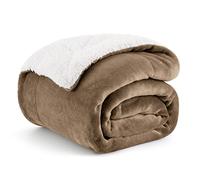 Bedsure Plaid Polaire Sherpa Couverture - Chameau, 150x200 cm | Plaid Canape Grande Taille, Douce et Chaude Double Face avec Fourrure d'agneau et Tissu Polaire pour Canapé et Lit, Épais