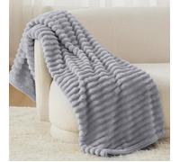Bedsure Velours Côtelé Fleece - Plaid Chaud pour Chambre & Salon - Douceur Cocooning - Brume du Port - 150x200cm