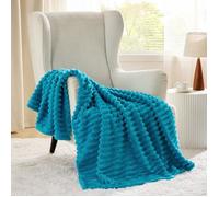 Bedsure Velours Côtelé Fleece - Plaid Chaud pour Chambre & Salon - Doux et Cocooning - Sarcelle Tahitienne - 240x220cm