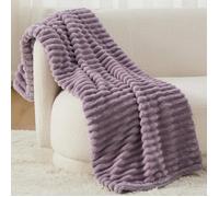 Bedsure Velours Côtelé Fleece - Plaid Chaud pour Chambre & Salon - Style Cocooning - Brume Marine - 150x200cm