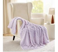 Bedsure Velours Côtelé Fleece - Plaid Cocooning pour Lit & Canapé - Épais et Chaud - Brume de Lavande - 270x230cm