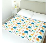 Bedwetz Lot de 2 alèses d'apprentissage de la propreté - Protège-matelas imperméable pour lit double, lavable à 5 couches avec ailettes antidérapantes | Animal
