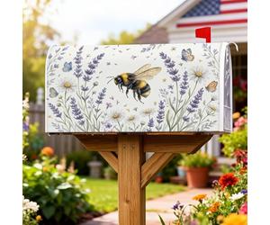 Bee Couverture magnétique pour boîte aux lettres décorative pour décoration de cour avant 53,3 x 64,9 cm