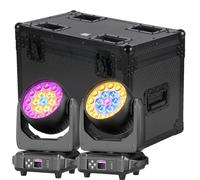 Bee Eye Beam Wash - Projecteur LED mobile - Coffret de transport pour 2 unités - 19 LEDs RGBW de 15 W chacune - Zoom - Contrôle DMX - 285 W