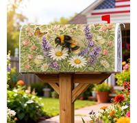 Bee Housses de boîte aux lettres magnétiques pour décoration de pelouse, chrysanthème naturel, lavande, vert printemps, 53,3 x 65,5 cm