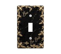 Bee Plaque de protection pour interrupteur à bascule simple, élégante nature mouche dorée, sans plastique noir, taille standard pour salon, chambre à coucher, décoration de bureau (simple)