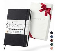 Beechmore Books Cahier de musique A4 (21,6 x 29 cm) - 156 pages, 120 g/m² | Couverture rigide simili cuir, portées perforées, ouverture à plat, coffret cadeau pour musiciens & compositeurs