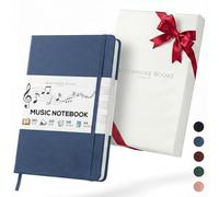 Beechmore Books Cahier de musique A4 (21,6 x 29 cm) - 156 pages, 120 g/m² | Couverture rigide simili cuir, portées perforées, ouverture à plat, coffret cadeau pour musiciens & compositeurs