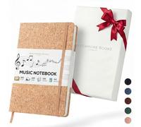 BEECHMORE BOOKS Cahier de musique A4 (21,6 x 29 cm) - 156 pages, 120 g/m² | Couverture rigide simili cuir, portées perforées, ouverture à plat, coffret cadeau pour musiciens & compositeurs