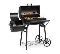 Klarstein Beef Brisket Barbecue fumoir thermomètre roues - Noir