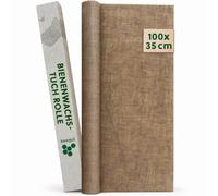 beegut Rouleau de lingettes en lin ciré d'abeille 100 x 35 cm, film alimentaire durable et réutilisable à découper soi-même avec de la cire d'abeille bio