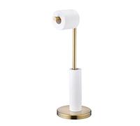 Beelee BA7782BG Porte-Papier hygiénique doré avec réserve, Porte-Rouleau de Papier hygiénique autoportant avec Socle antirouille, Finition dorée brossée Moderne, Acier Inoxydable SUS 304