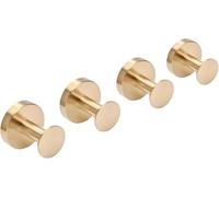 Beelee Crochets muraux brossés or 4 pièces - Crochets pour serviettes de bain et robes, accessoires dorés robustes pour chapeaux et vêtements, BA9777BG-4