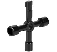 Beenle-Icey Clé Utilitaire Multifonction Cross Triangle Key pour Gaz d'Eau Électrique Box Armoire à Pharmacie Ouverture (noir)