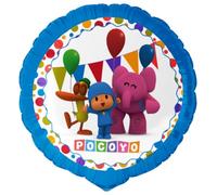 BeenSmile, Ballon Anniversaire Pocoyo, Remplir d'Hélium ou d'Air, Décoration en Feuille Rond Thème Pocoyo, Gonflable à l'Hélium ou à l'Air, Matériau très Résistant, 1 Unité, 46cm