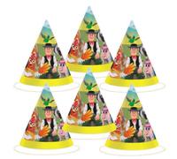 BeenSmile, Chapeaux d'Anniversaire de le Ferme de ZENON, Chapeaux en Carton, Décoration d'Anniversaire pour Enfants, Chapeaux de Fête et Celebrations, 6 Chapeaux à Thème