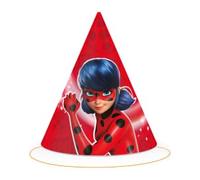 BeenSmile, CHAPEAUX LADYBUG, Chapeaux en Carton, Décoration d'Anniversaire pour Enfants, Chapeaux de Fête d'Anniversaire, 6 Pièces.