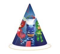 BeenSmile, CHAPEAUX PJ MASKS, Chapeaux en Carton, Décoration d'Anniversaire pour Enfants, Chapeaux de Fête d'Anniversaire, 6 Pièces.