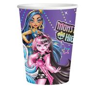 BeenSmile, Gobelets Monster High pour enfants - Décoration d'anniversaire d'enfant - Articles pour fêtes et célébrations - 8 unités - 250 ml
