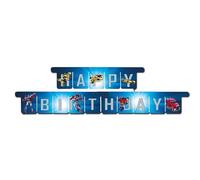 BeenSmile, Guirlande de fête générique Transformers, guirlande Happy Birthday - Décoration d'anniversaire pour enfants, fêtes d'enfants, anniversaires et célébrations - Articles de fête - 1 unité