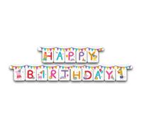 BeenSmile, Guirlande Peppa Pig, guirlande de fête Happy Birthday, décoration d'anniversaire pour enfants, fête à thème et célébrations pour enfants, 1 pièce