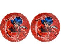 BeenSmile, LADYBUG 8 assiettes 18 cm, assiettes jetables pour fêtes d'anniversaire pour enfants, articles de décoration de fête à thème (Lot de 2)