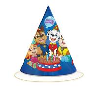 BeenSmile, Lot de 6 chapeaux d'anniversaire Paw Patrol en carton, décoration d'anniversaire pour enfants, décoration de fête pour enfant
