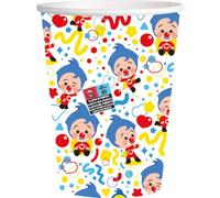 BeenSmile, Verres PAYASO PLIM PLIM, verres pour enfants - Décoration d'anniversaire d'enfant - Articles pour fêtes et célébrations - 8 unités - 250 ml